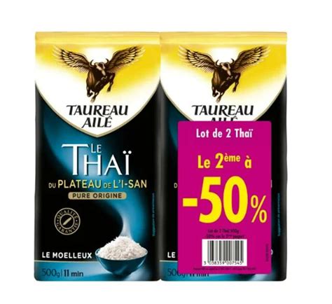 Riz thaï du plateau d I San Taureau Ailé LOT DE 2 2 x 500 g La