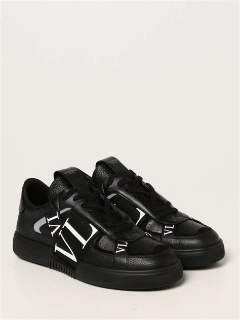 Valentino Garavani Leather Sneakers With Vltn Logo Black Valentino