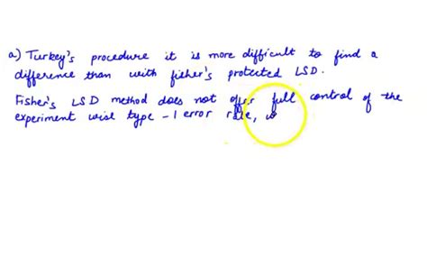 SOLVED: (a) Explain the difference between the Tukey and Fisher ...