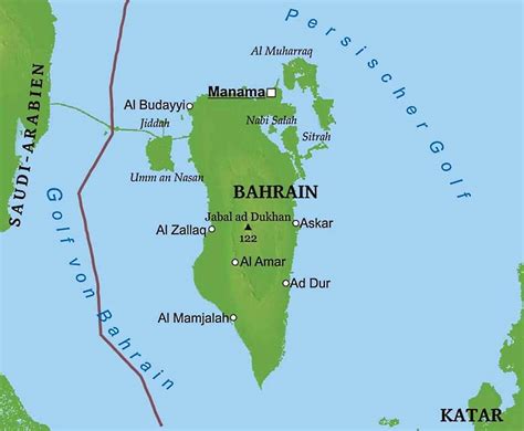 Mapa de Bahrein datos interesantes e información sobre el país