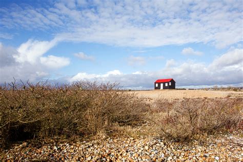 Red Roofed Hut At Rye Harbour Nature Reserve Stock Photo Download