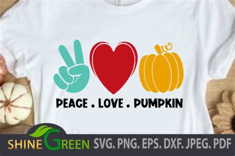 Peace Love Pumpkin Fall Autumn Svg Graphic By Shinegreenart Creative