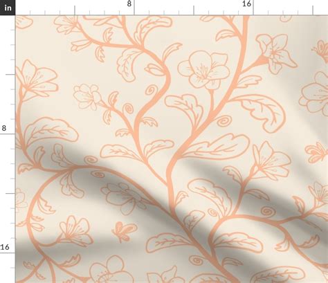 Large Pantone Peach Fuzz Trailing Fabric Spoonflower