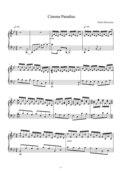 Cinema Paradiso Arr Ennio Morricone By Andrea Morricone Sheet Music For Piano Solo At Sheet