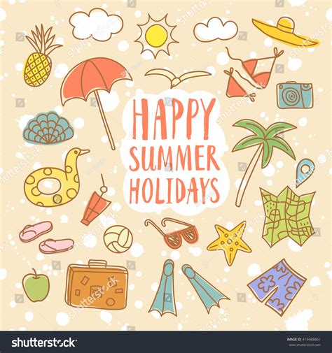 summer holiday cartoon summer holiday resort cartoon vector