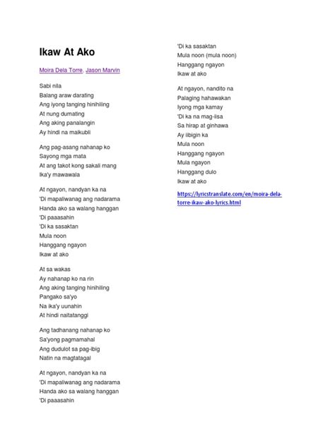 Ikaw at Ako Lyrics | PDF