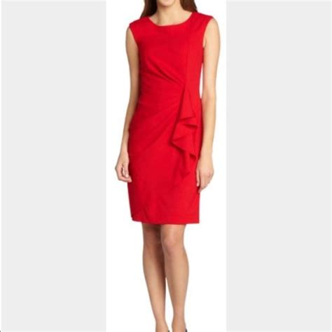 Calvin Klein Beautiful Red Dresses Clothes Design Dresses For Work