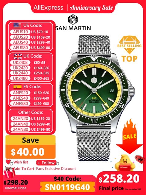 San Martin Orijinal Tasar M 41mm GMT Dal Izle NH34 Otomatik Mekanik H