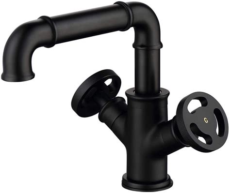 Bathroom Sink Taps Brass Dual Handle Single Hole Basin Mixer Tap Hot Cold Water Sink Mixer