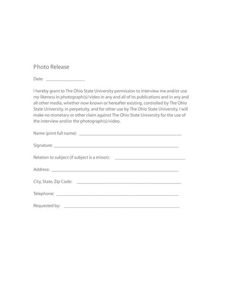 Free Photo Release Form Templates Word Pdf Template Lab Free