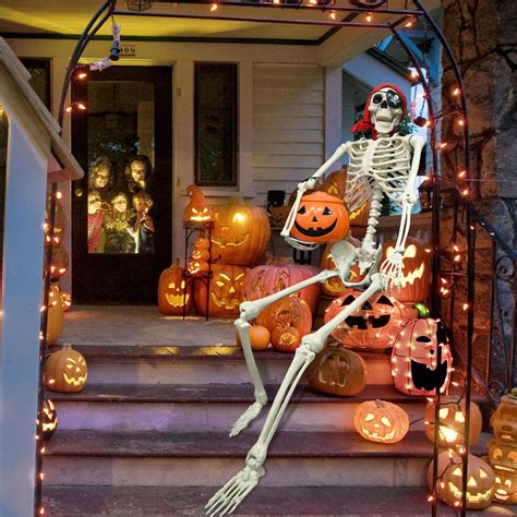 5 4ft 165cm Life Size Skeleton Halloween Decor Posable Poseable Human