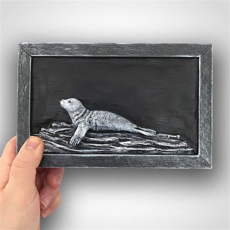 Seal Sculpture Wall Art Highly Detailed Hand Painted Etsy