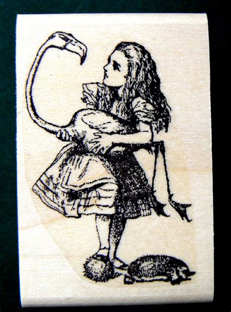 Alice In Wonderland Rubber Stamp Wm P13 Etsy