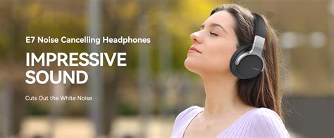 AUSDOM Wireless Noise Cancelling Headphones: E7 Bluetooth Over-Ear Hea