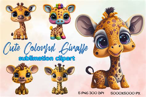 Cute Baby Giraffe Watercolor Clipart Graphic By Ai Graphic Hub