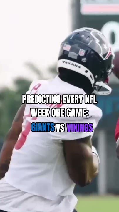 Predicting Every Week 1 Nfl Game Giants Vs Vikings Viral Nfl Shorts