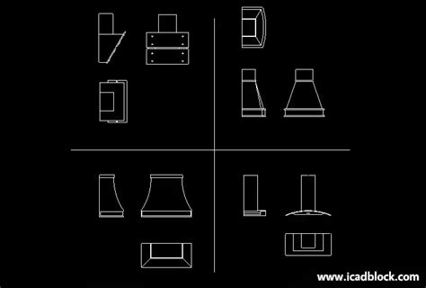 Kitchen Hood Cad Block In Plan And Elevation Icadblock