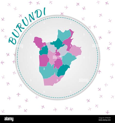 Diseño De Mapas De Burundi Mapa Del País Con Regiones En Paleta De