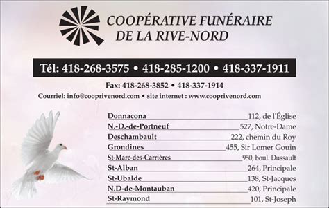 Coopérative Funéraire de la Rive Nord 950 boul Dussault St Marc des