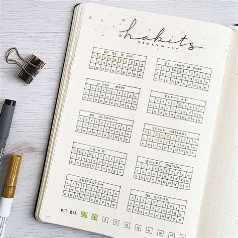 Bullet Journal Habit Tracker Layout