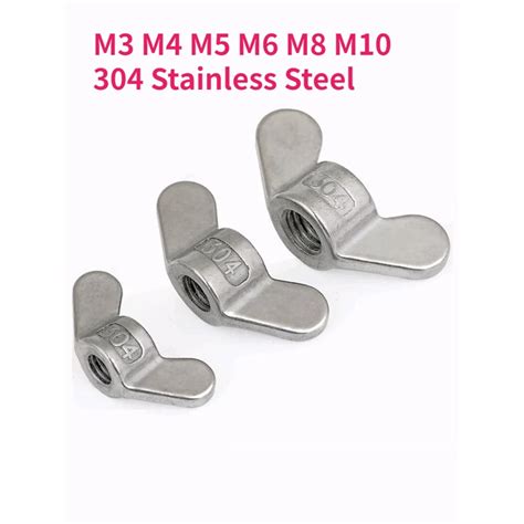 M3 M4 M5 M6 M8 M10 304 Stainless Steel Hand Tighten Nut Butterfly Nut