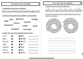 Exercices Jours De La Semaine Mois De Lann E By Mme Tatiana Tpt