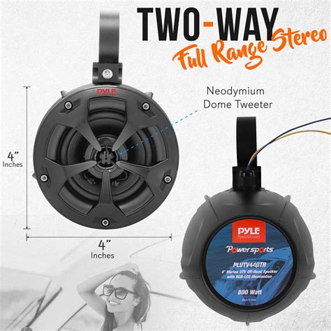 Pyle 2 Way Dual Waterproof Off Road Speakers 4 800w Marine Grade Wakeboard Tower Speakers