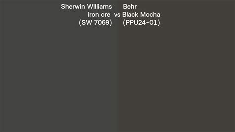 Sherwin Williams Iron Ore SW 7069 Vs Behr Black Mocha PPU24 01 Side