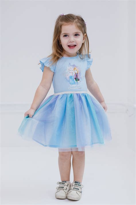 Disney Frozen Elsa Princess Anna Tulle Dress Toddler To Big Kid