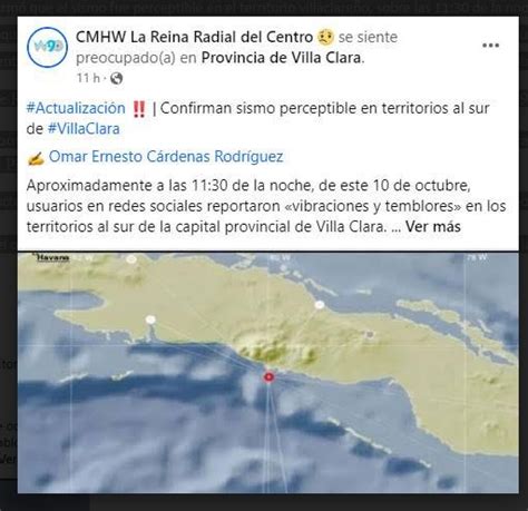 Reportan Sismo Perceptible Al Sur Del Centro De Cuba