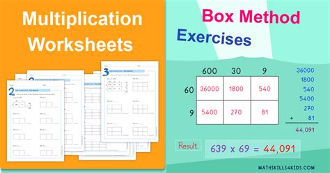 Box Method Multiplication Worksheets