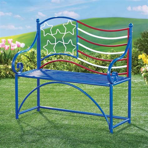 Patrioticamericaflaggardenbench Garden Bench Cast Iron Garden