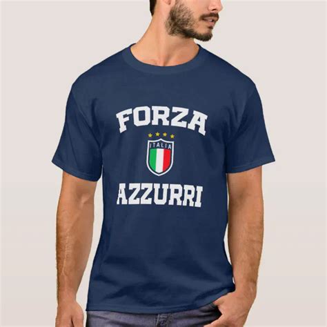 Forza Azzurri Italia Jersey Football Funs T Shirt Zazzle