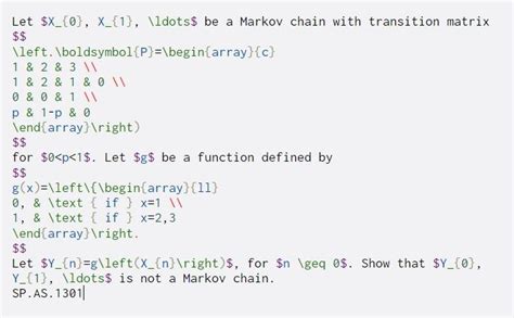 Solved Let X 0 X 1 Ldots Be A Markov Chain With Chegg