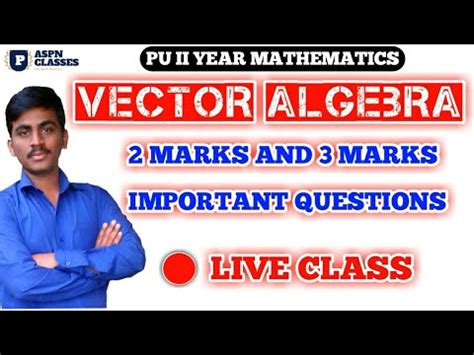 Vector Algebra Important Questions Live Class YouTube