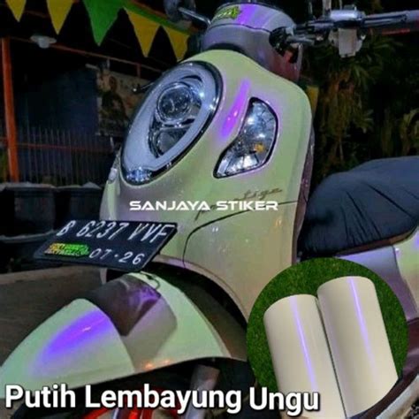 Jual Stiker Skotlet Putih Lembayung Ungu Sticker Motor Putih Lembayung