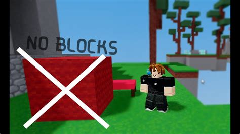 I Won In The No Blocks Challenge Roblox Bedwars Youtube