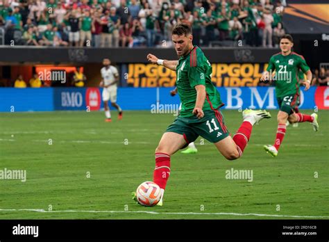 Mexico forward Santiago Giménez 11 takes a shot during the Concacaf