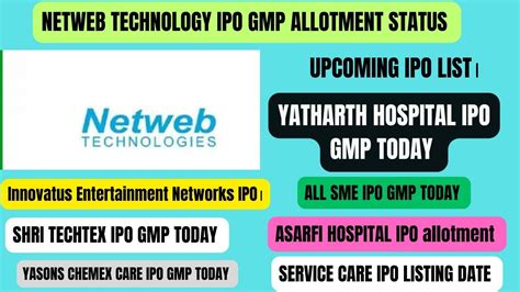 Netweb Technology Ipo Allotment Status Yatharth Hospital Ipo Gmp