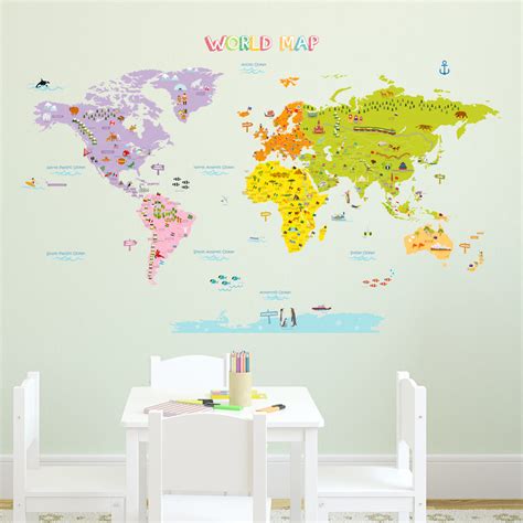 The World Map Wall Stickers – DECOWALL