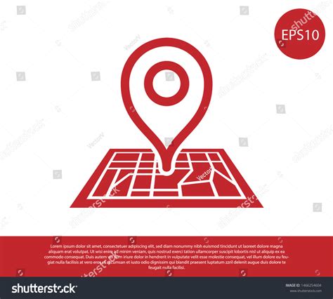 Red Placeholder On Map Paper Perspective Stock Vector Royalty Free