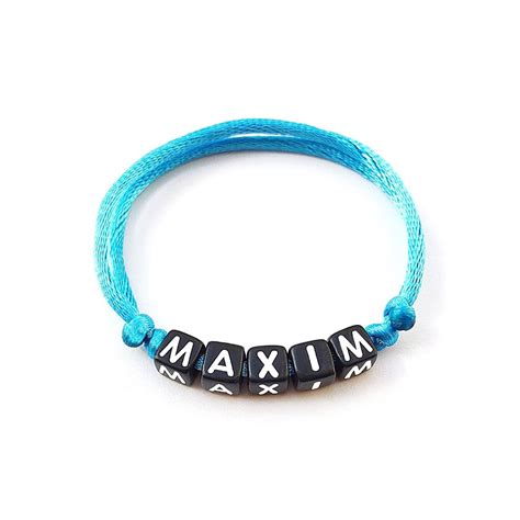 Bracelet MAXIM personnalisé avec prénom nom texte message logo