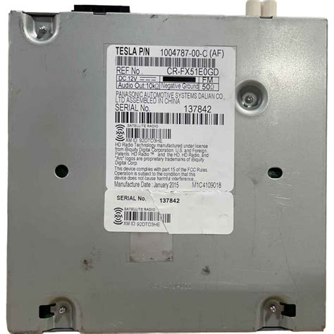 TESLA MODEL S XM SATELLITE RADIO RECEIVER TUNER MODULE UNIT 1004787-00