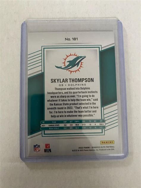 Panini Donruss Elite Skylar Thompson Status Blue Explosion