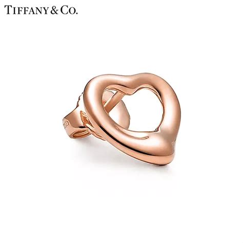 Tiffany And Co蒂芙尼elsa Peretti®系列 18k玫瑰金open Heart鏤空心形耳釘針式耳環 美輪美奐 點亮你的穿搭