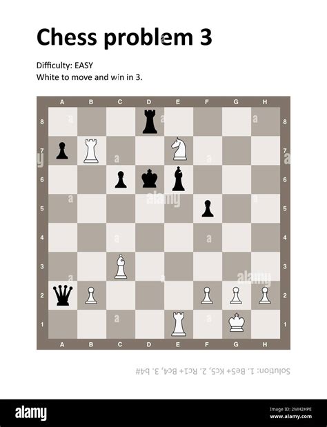 Chess Problem Puzzle With Solution Easy Difficulty Chess Problem