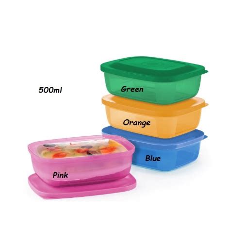 Tupperware Small Rectangular Saver 500ml X 4 Pcs Shopee Malaysia