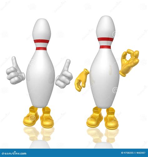 Bowling Pin 3d Mascot Figure Stock Illustration Illustration Of