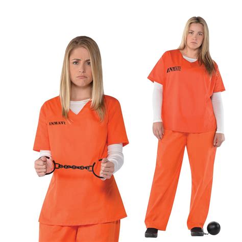 Christys Dress Up Womens Orange Inmate Convict New Fancy Dress Prisoner