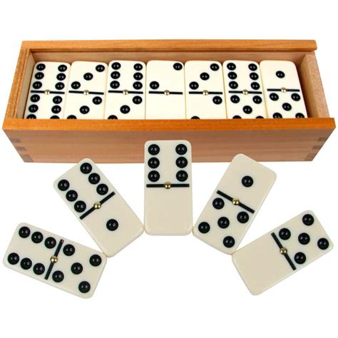 Hey! Play! 28-Piece Double-Six Dominoes Set with Case HW3500038 - The Home Depot